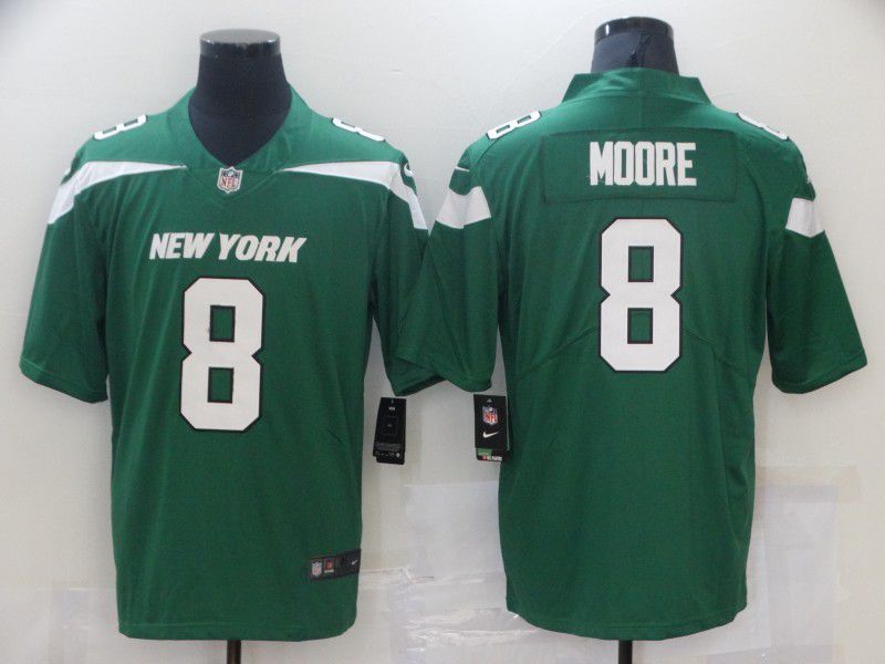Men New York Jets 8 Moore Green Nike Vapor Untouchable Limited 2021 NFL Jersey